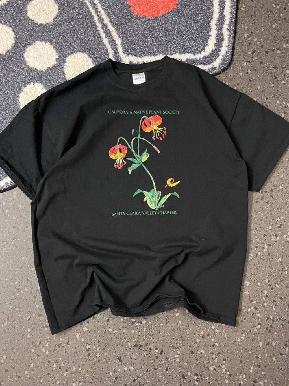 Vitnafge Gildan santa clara Native Plant Society Embroidered T-Shirt Black